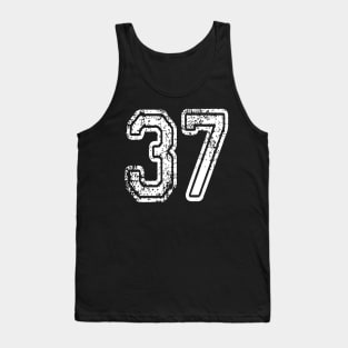 Number 37 Grungy in white Tank Top